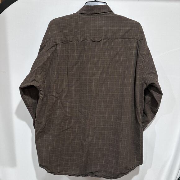 Columbia Shirt Mens XL Brown Plaid Button Down Long Sleeve 100% Cotton Hiking - Picture 4 of 10
